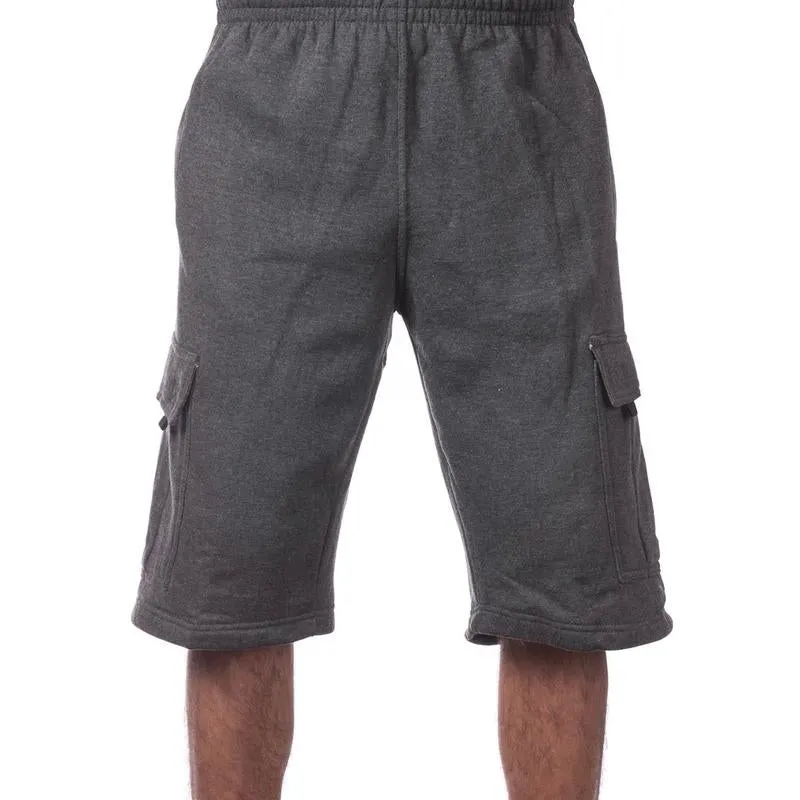 A PRO CLUB Fleece Cargo Shorts /Plus a Cuffed Beanie , Drawstring Closure Elastic Waistband with Drawstring Six Pockets for Maximum Storage, Pro Club Men'S Cargo Fleece Shorts Are Crafted with a Heavyweight Durable Fleece. Motocross Menswear