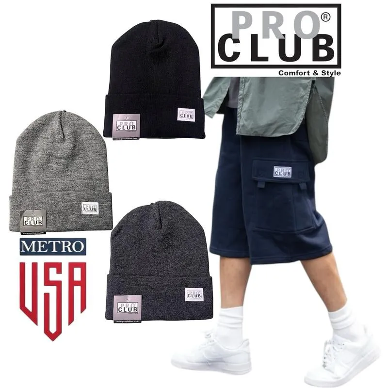 A PRO CLUB Fleece Cargo Shorts /Plus a Cuffed Beanie , Drawstring Closure Elastic Waistband with Drawstring Six Pockets for Maximum Storage, Pro Club Men'S Cargo Fleece Shorts Are Crafted with a Heavyweight Durable Fleece. Motocross Menswear