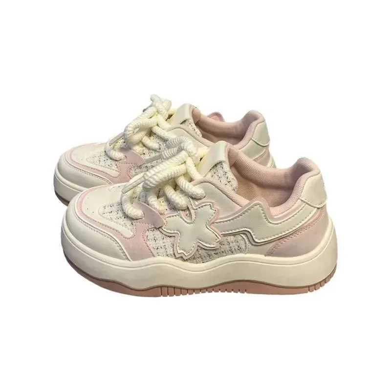 Aiertu Pink Flower Board Shoes for Women Spring Autumn New Designer Korean Platform Sneakers Female Fashion Casual Zapatos De Mujer