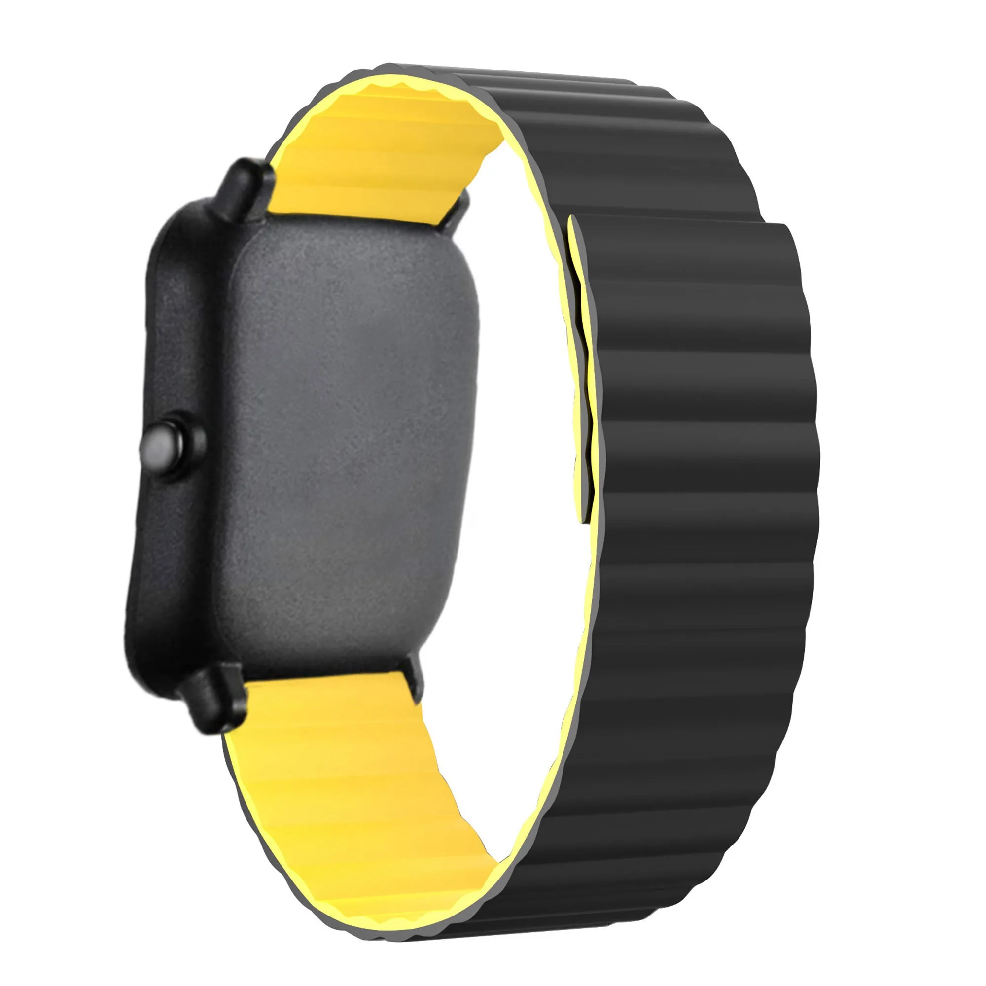 Amazfit Bip Magnetic Silicone Strap (Black/Yellow)