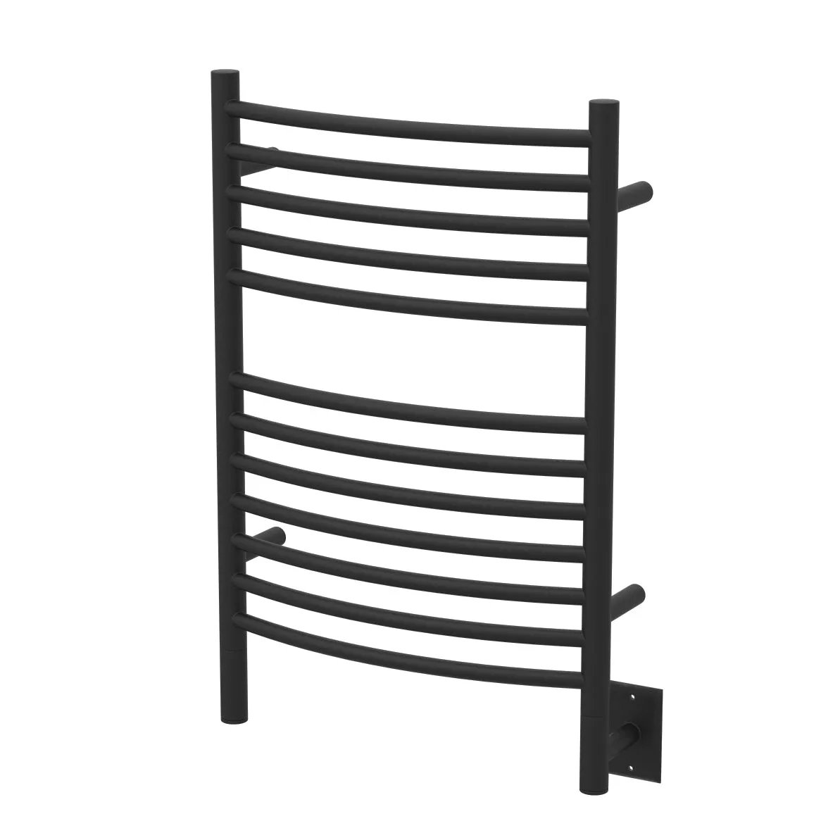 Amba ECMB Jeeves Model E Curved 12 Bar Hardwired Towel Warmer in Matte Black