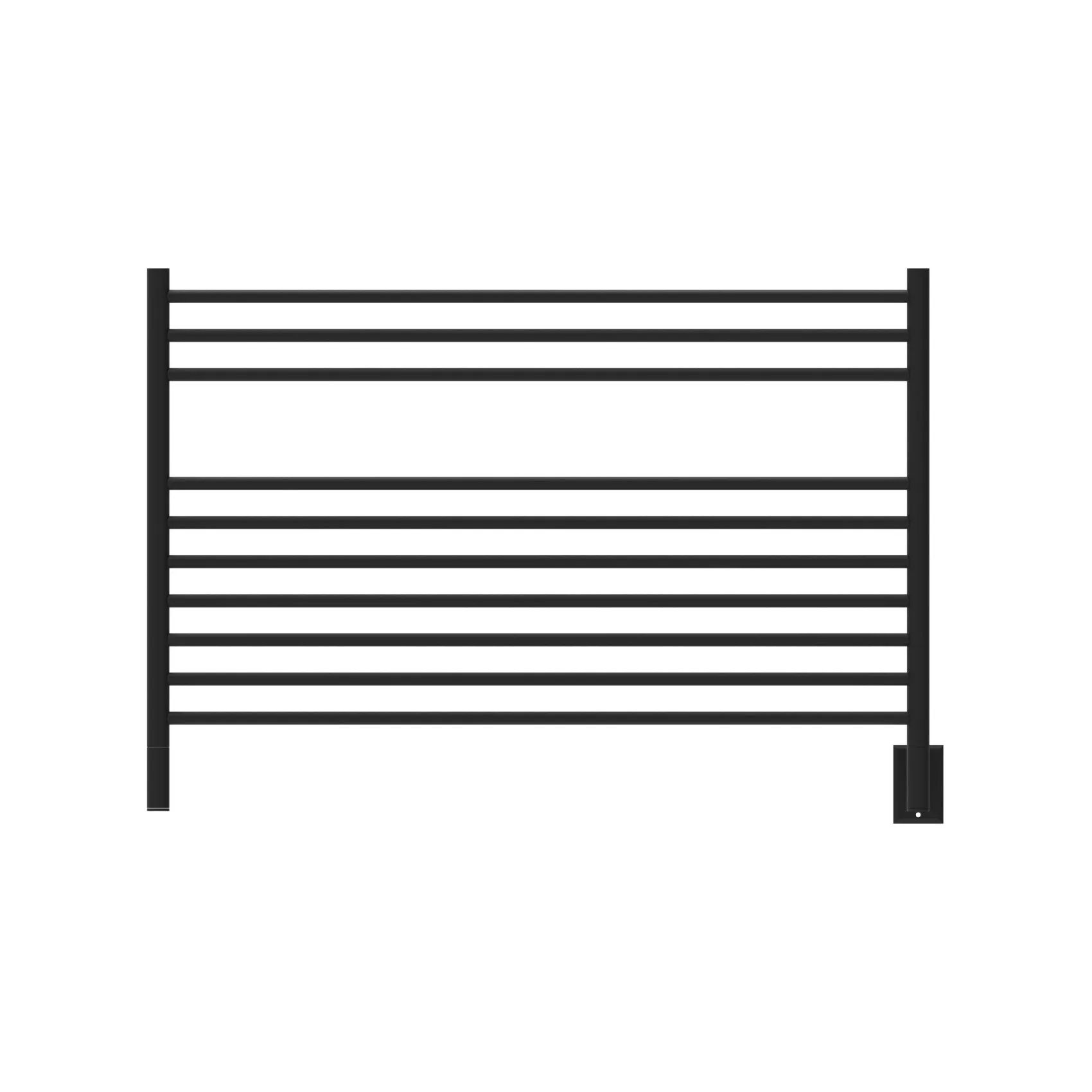 Amba LSMB Jeeves Model L Straight 10 Bar Hardwired Towel Warmer in Matte Black