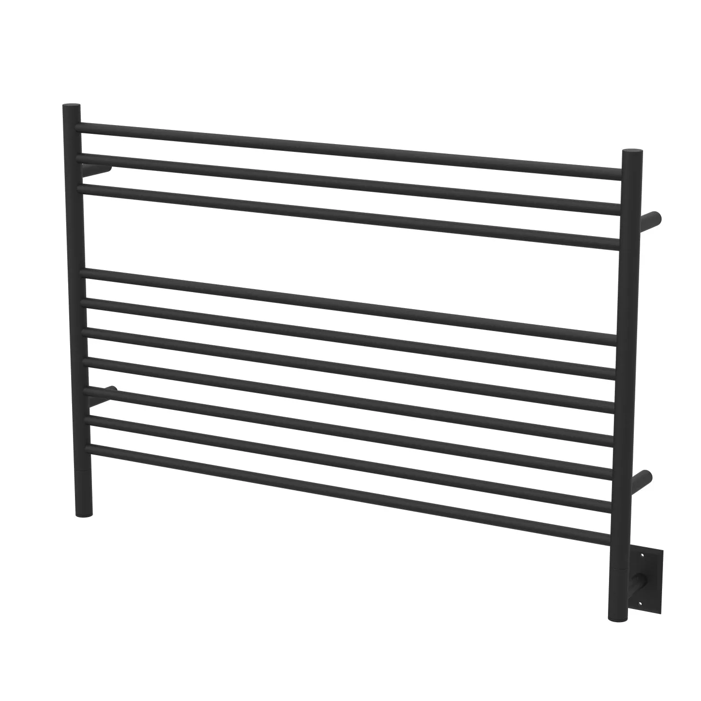 Amba LSMB Jeeves Model L Straight 10 Bar Hardwired Towel Warmer in Matte Black