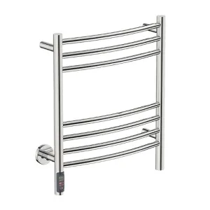 Bathroom Butler Natural 7 Bar Curved TDC Heated Towel Rail 500mm