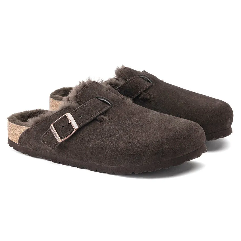 Birkenstock Women's Boston Shearling (Mocha - Regular Fit)