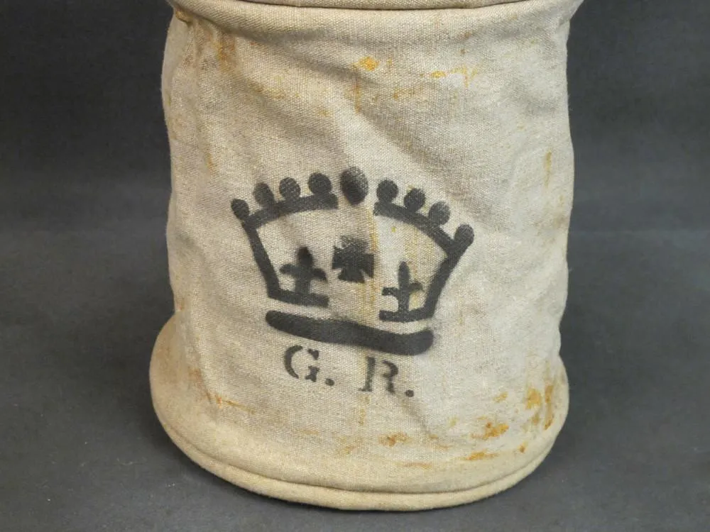 British GR Marked Original Military Issue Flax Cloth Utility Pail