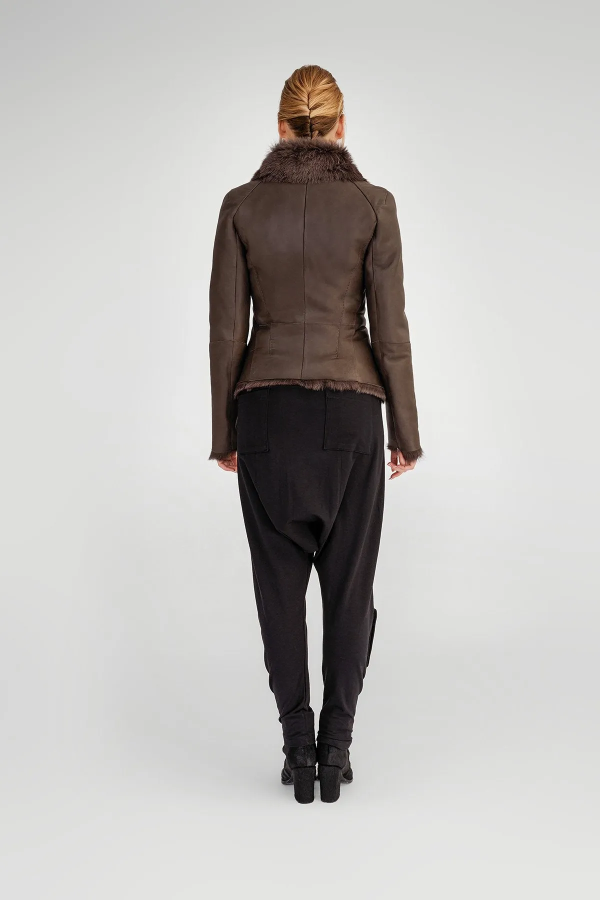 Brown Anthracite Shearling Jacket