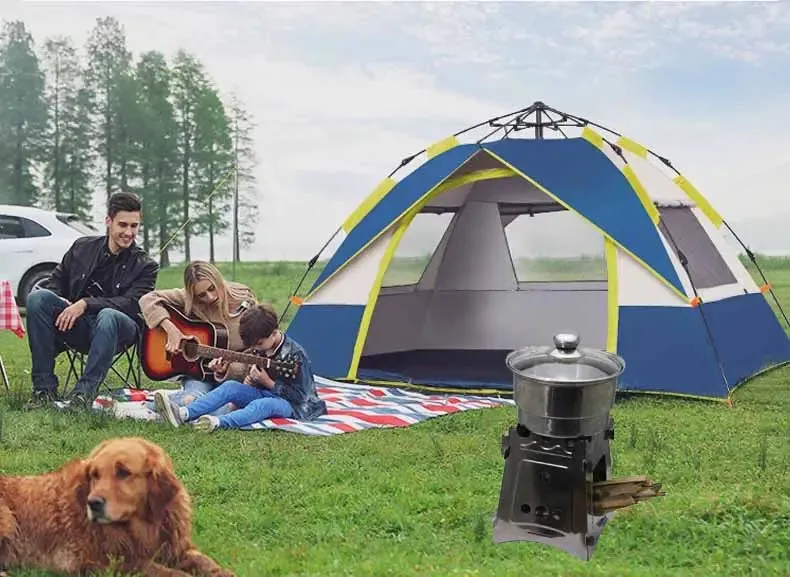 Camping Accessories Stove Outdoor Folding Windproof Portable Outdoor Wood Camping Stove