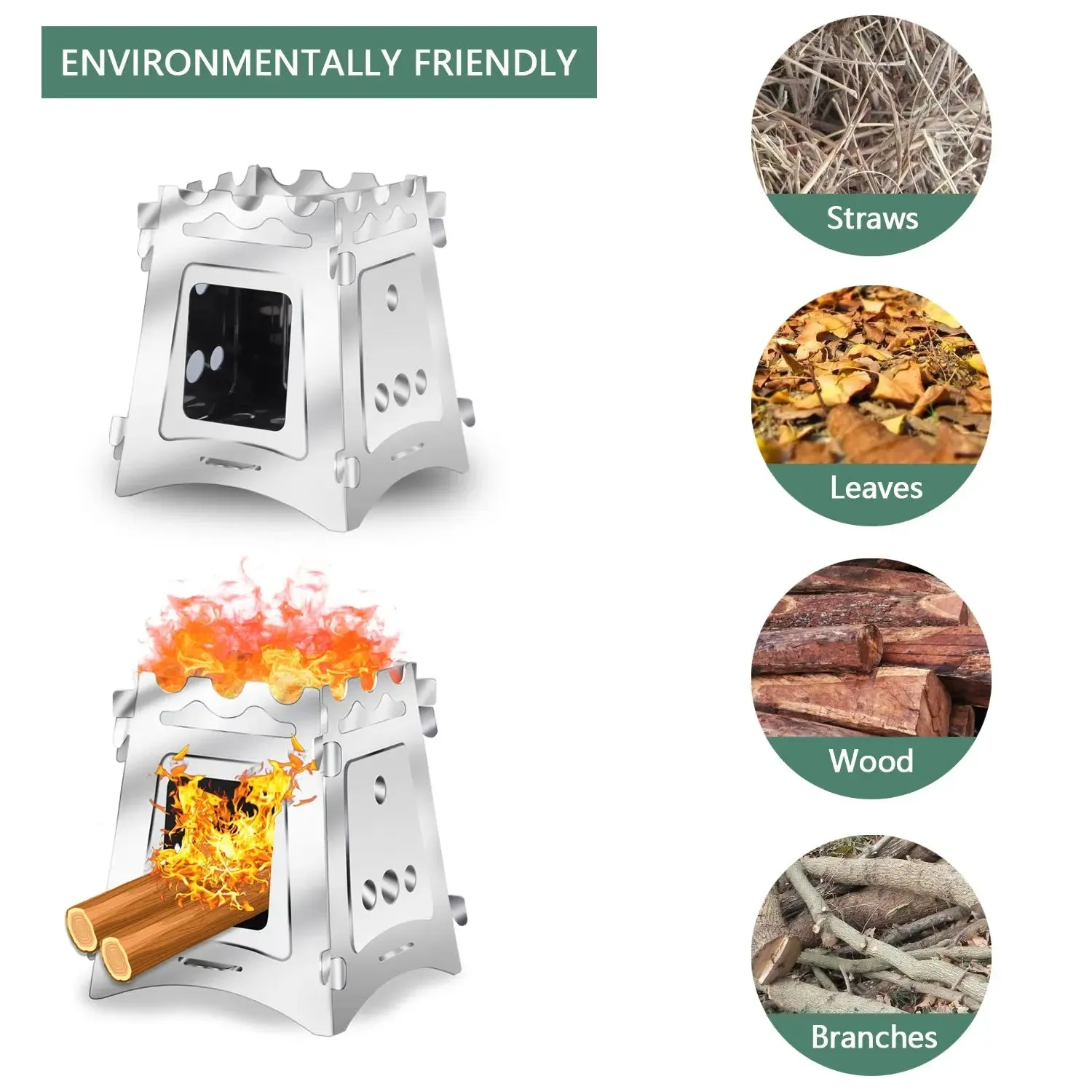 Camping Accessories Stove Outdoor Folding Windproof Portable Outdoor Wood Camping Stove