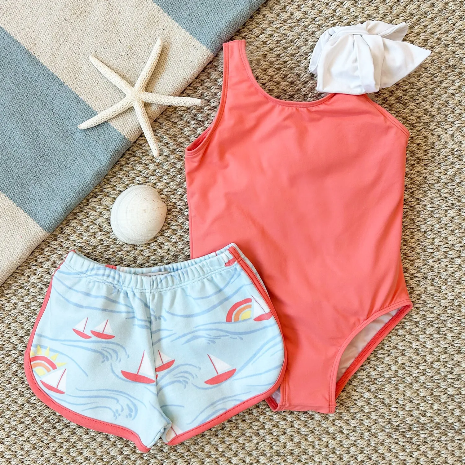 Cheryl Shorts - Wave Hello to the Sun with Parrot Cay Coral