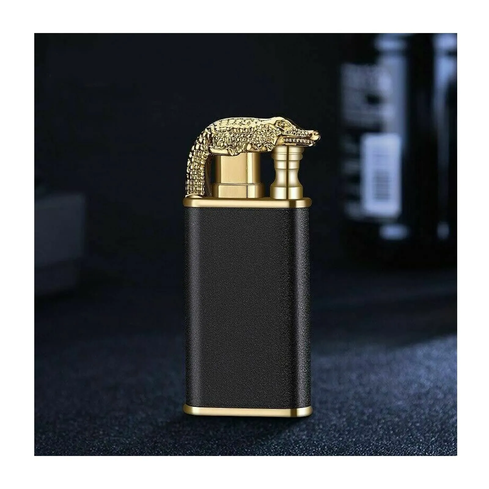 Double Flame Dragon Lighter,Lighter Outdoor Windproof Lighter Dual Arc Lighter Electric Lighters,Gas Not Included (Black)