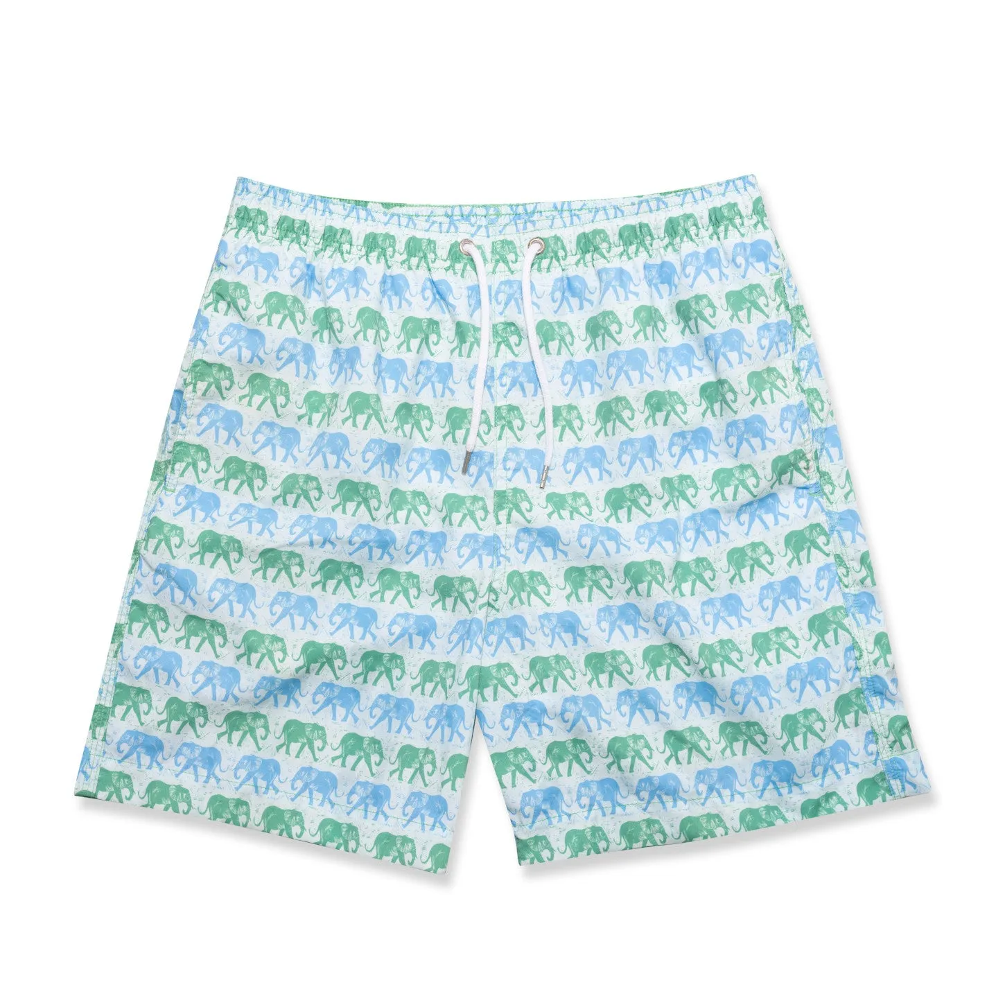 Elephants Swim Shorts - Green/Blue