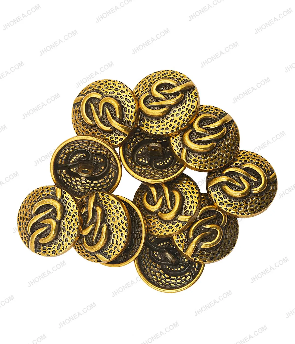 Figure Eight Knot Antique Gold Surface Design Metal Buttons