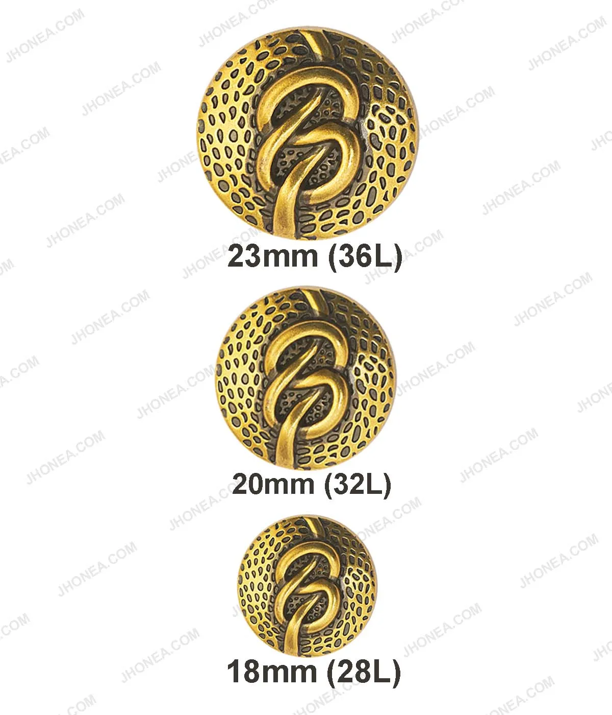 Figure Eight Knot Antique Gold Surface Design Metal Buttons