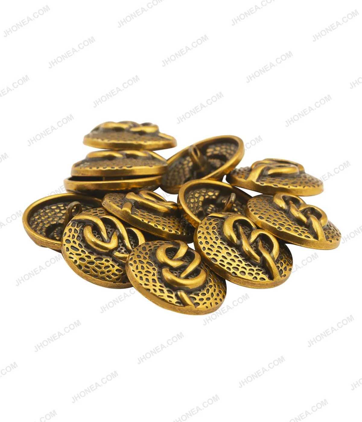 Figure Eight Knot Antique Gold Surface Design Metal Buttons