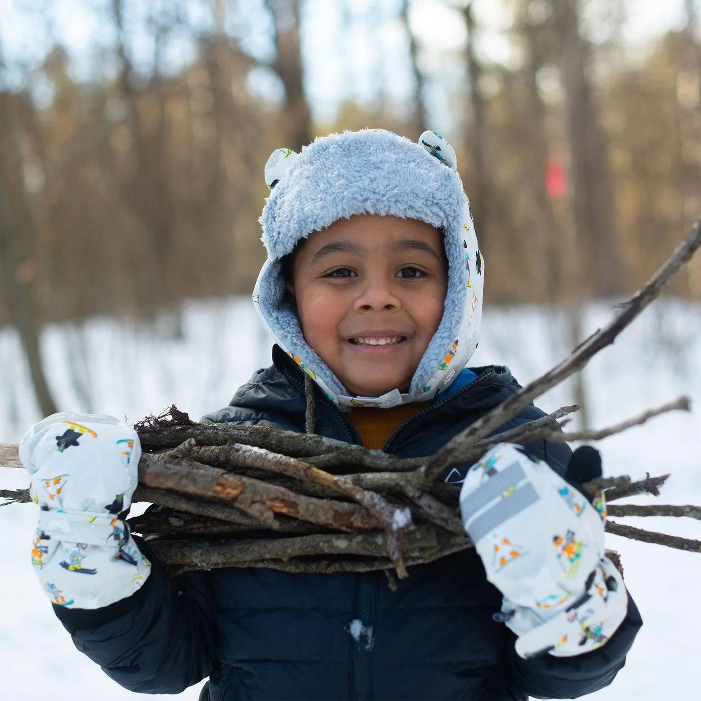 Flapjack Kids Water Repellent Trapper Hat - SkiResort Grey