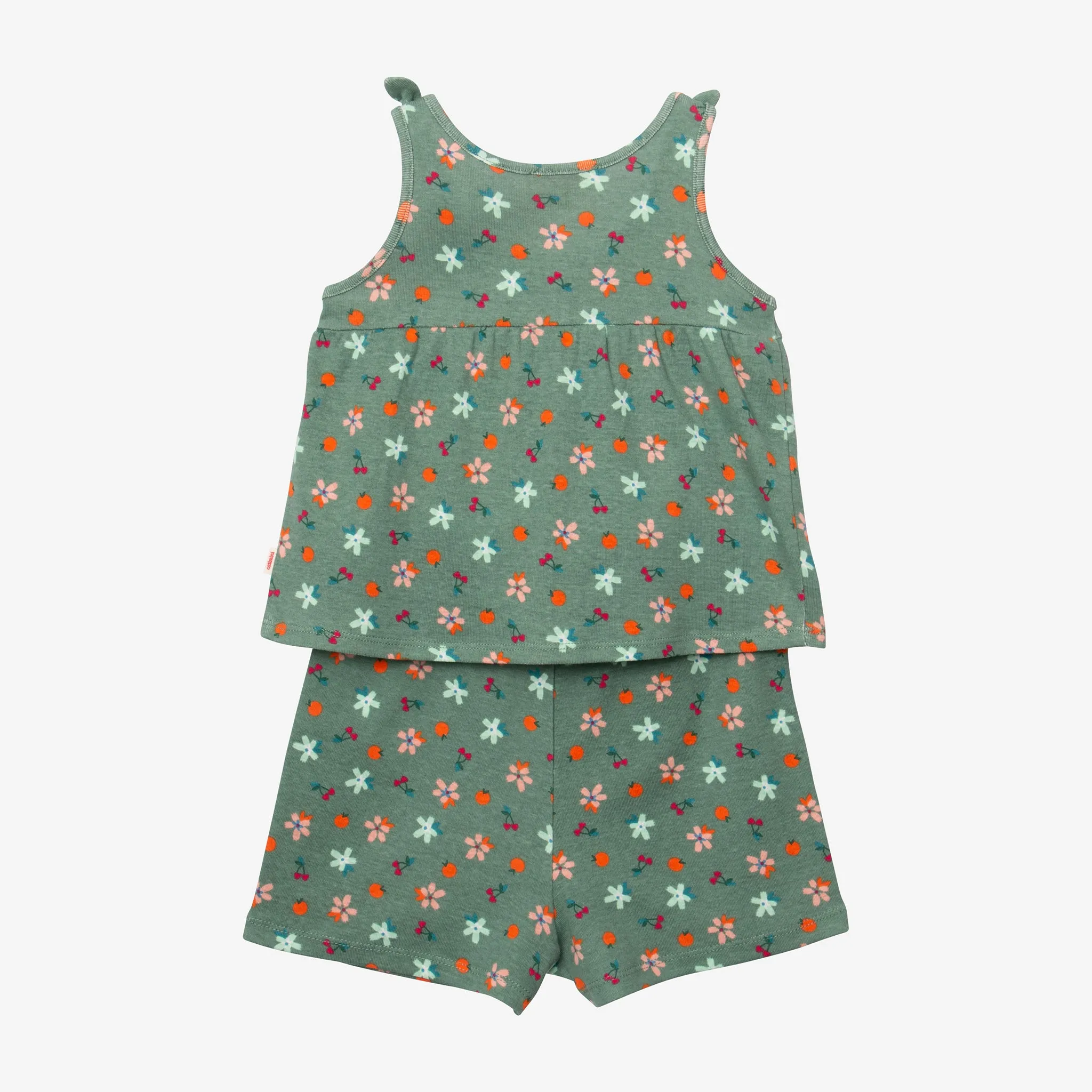 Girls' floral print pajama set