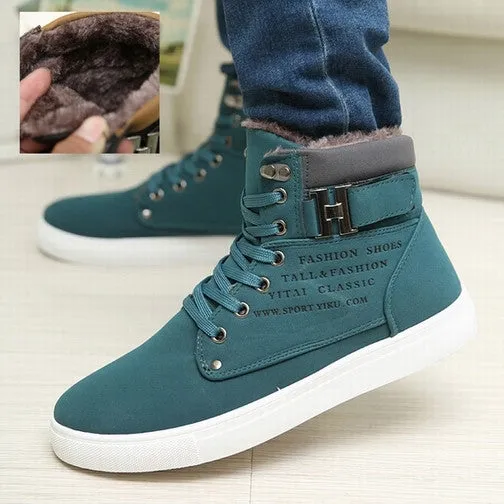 Hot Men Shoes Sapatos Tenis Masculino Male Fashion Spring Autumn Leather Shoe For Men Casual High Top Shoes Canvas Sneakers