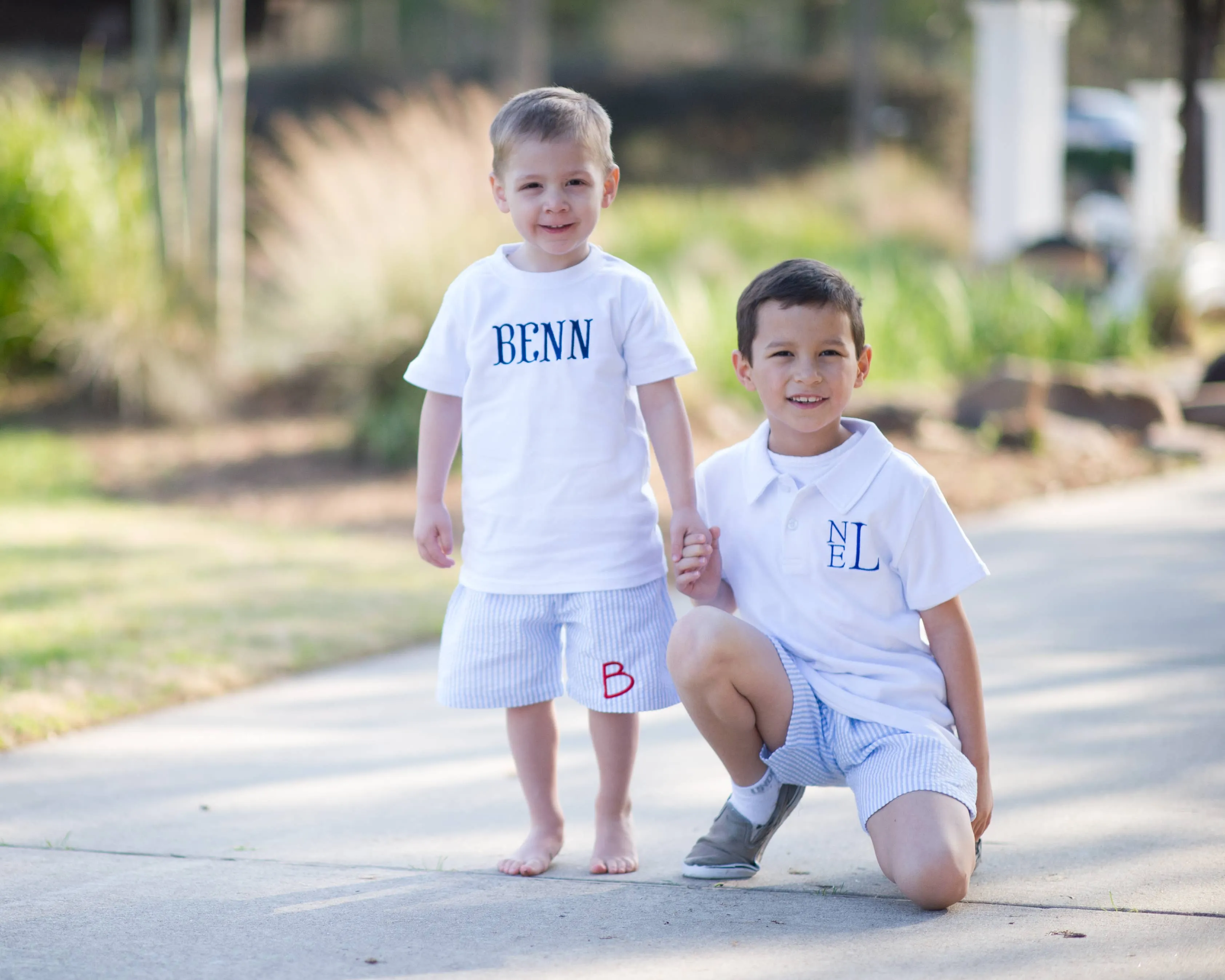 Love That Cotton - Boys Seersucker Shorts - BLUE