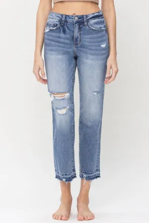 Lovervet Full Size Lena High Rise Crop Straight Jeans - Ships from The US