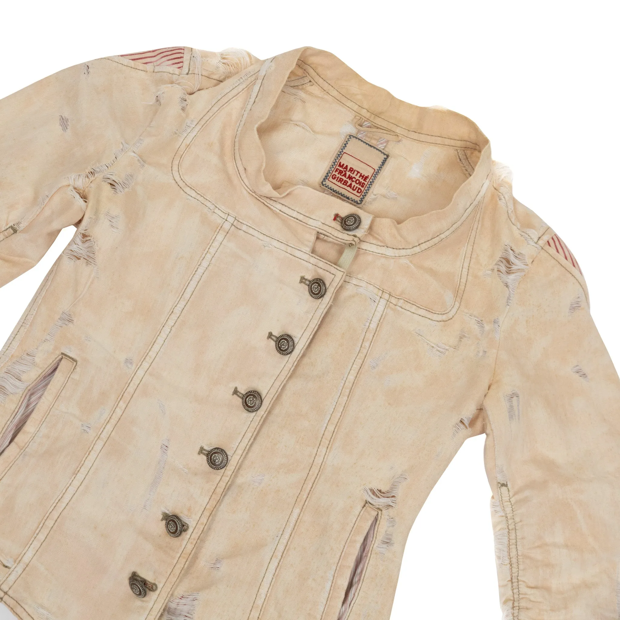 Marithe Francois Girbaud Vintage Distressed Effect Military Jacket