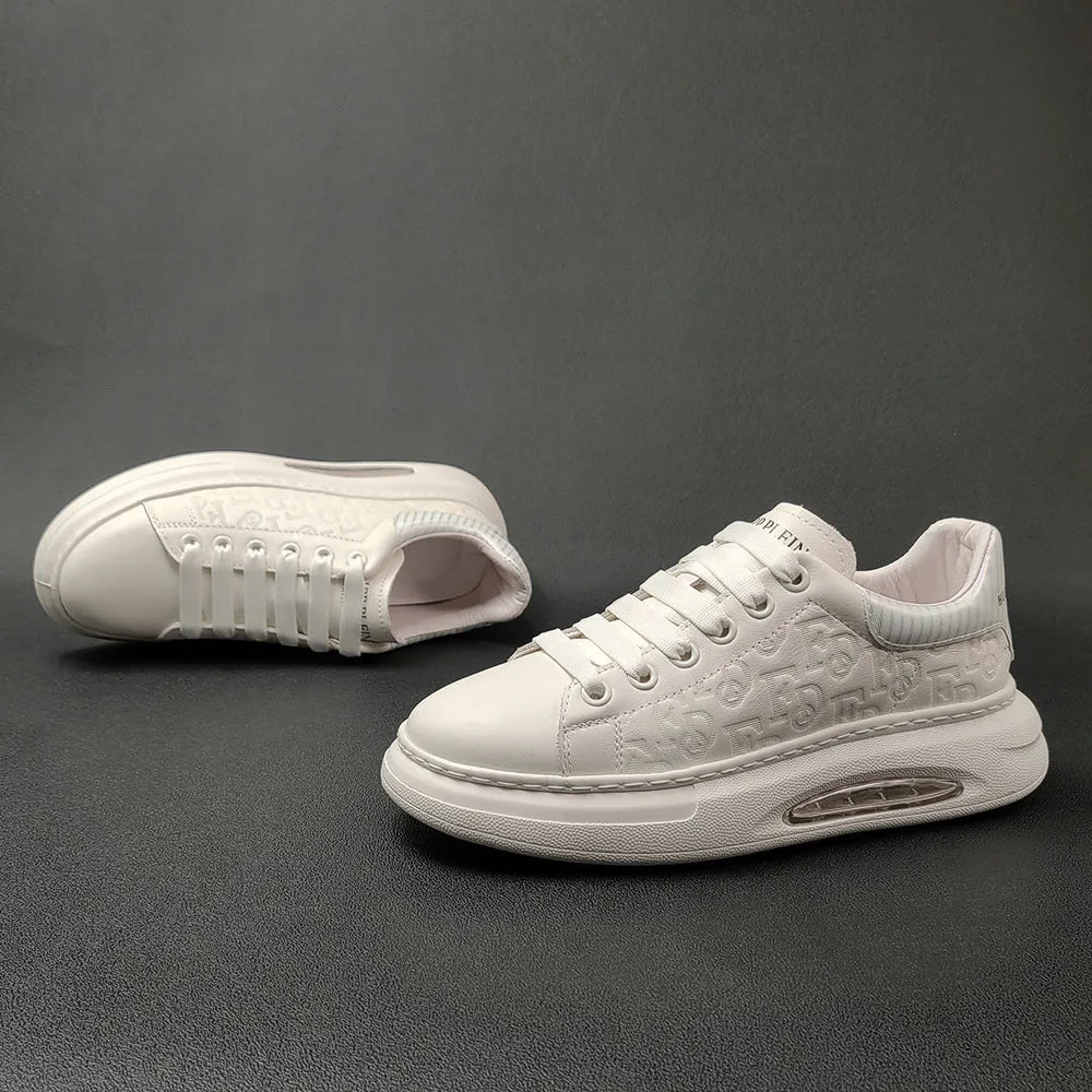 Men Fashion Figured Leather Casual Sneakers