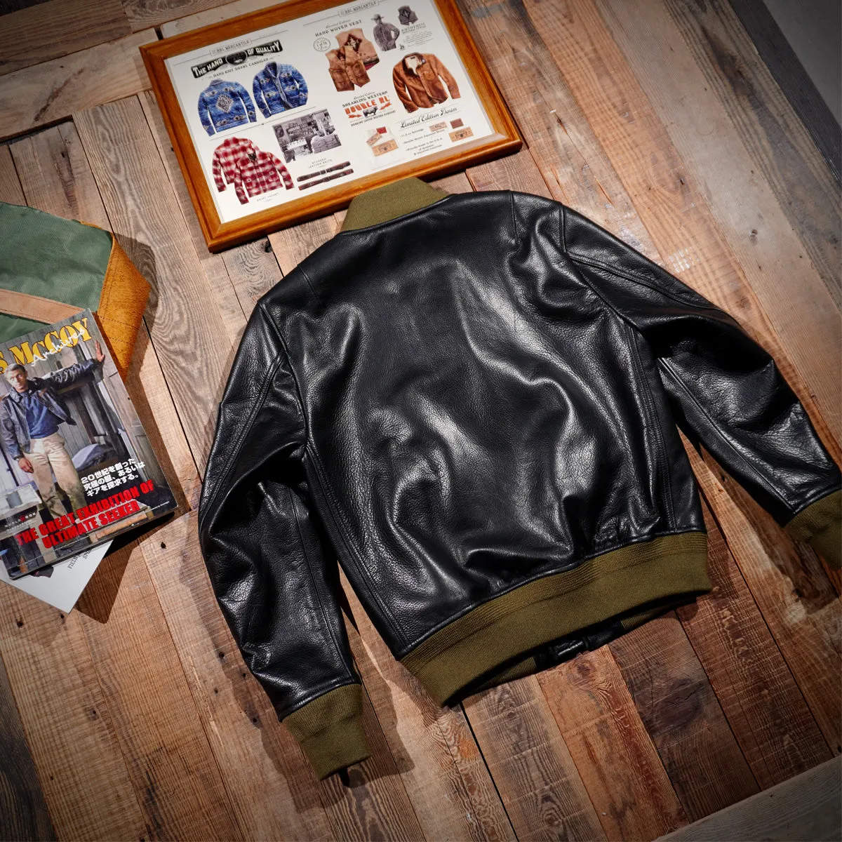 Men's MA-1 Bomber Leather Jacket