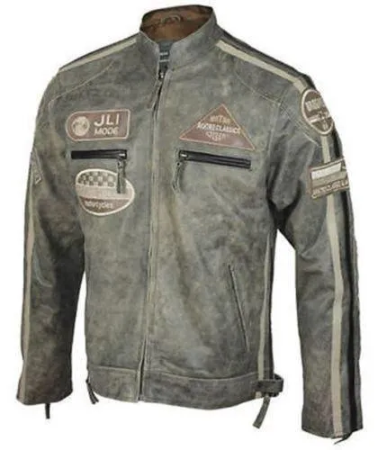 Men's Vintage Desert Biker Leather Jacket