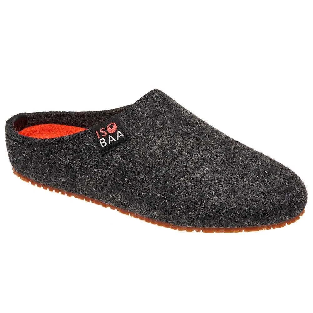 Merino Wool Blend Slippers (Smoke/Orange)