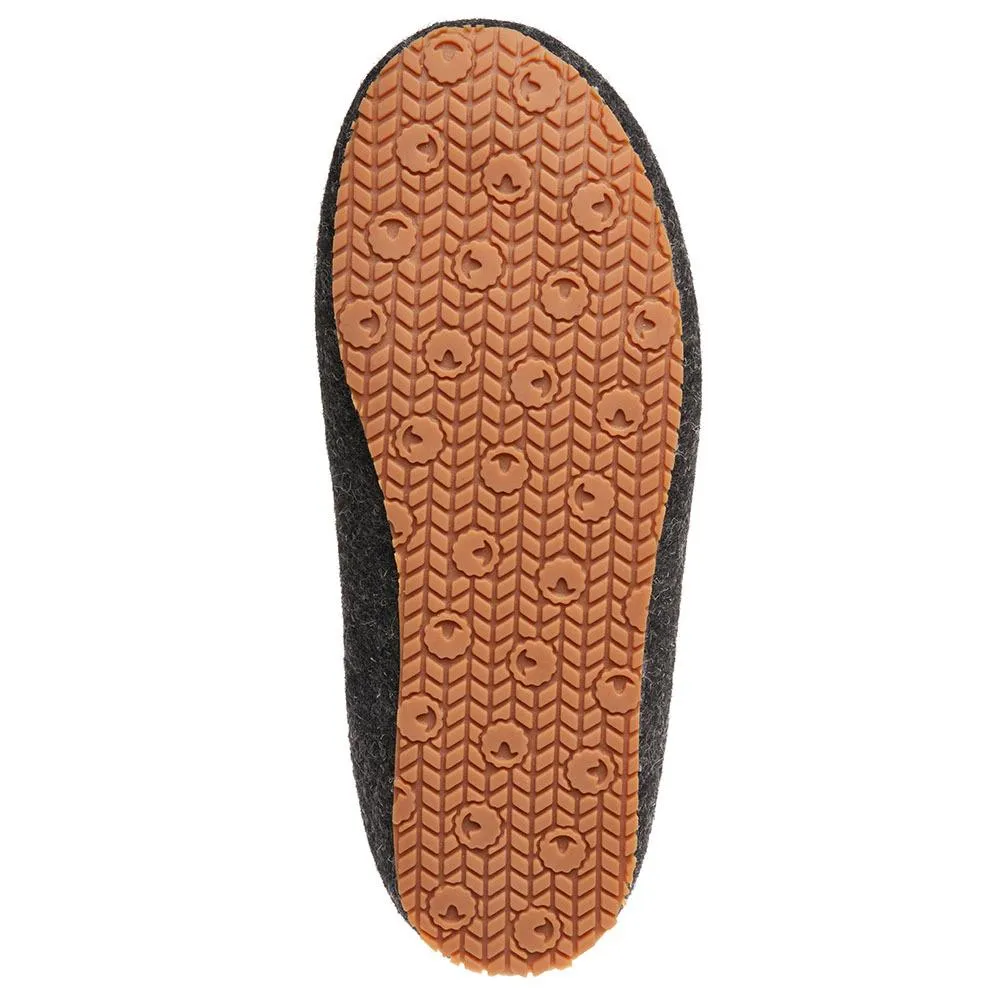 Merino Wool Blend Slippers (Smoke/Orange)