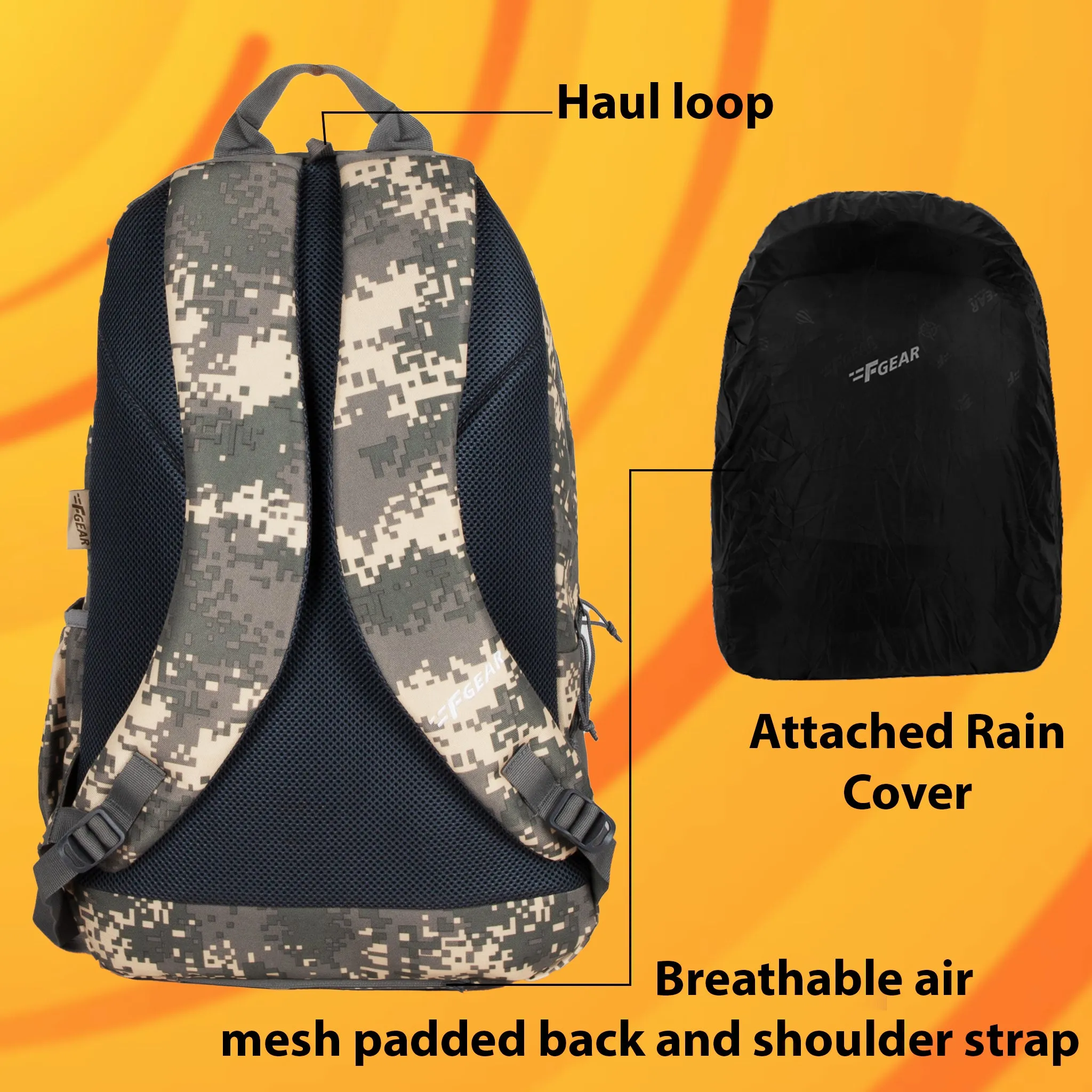 Military Raider 30L Marpat ACV Digital Camo Backpack With Rain Cover