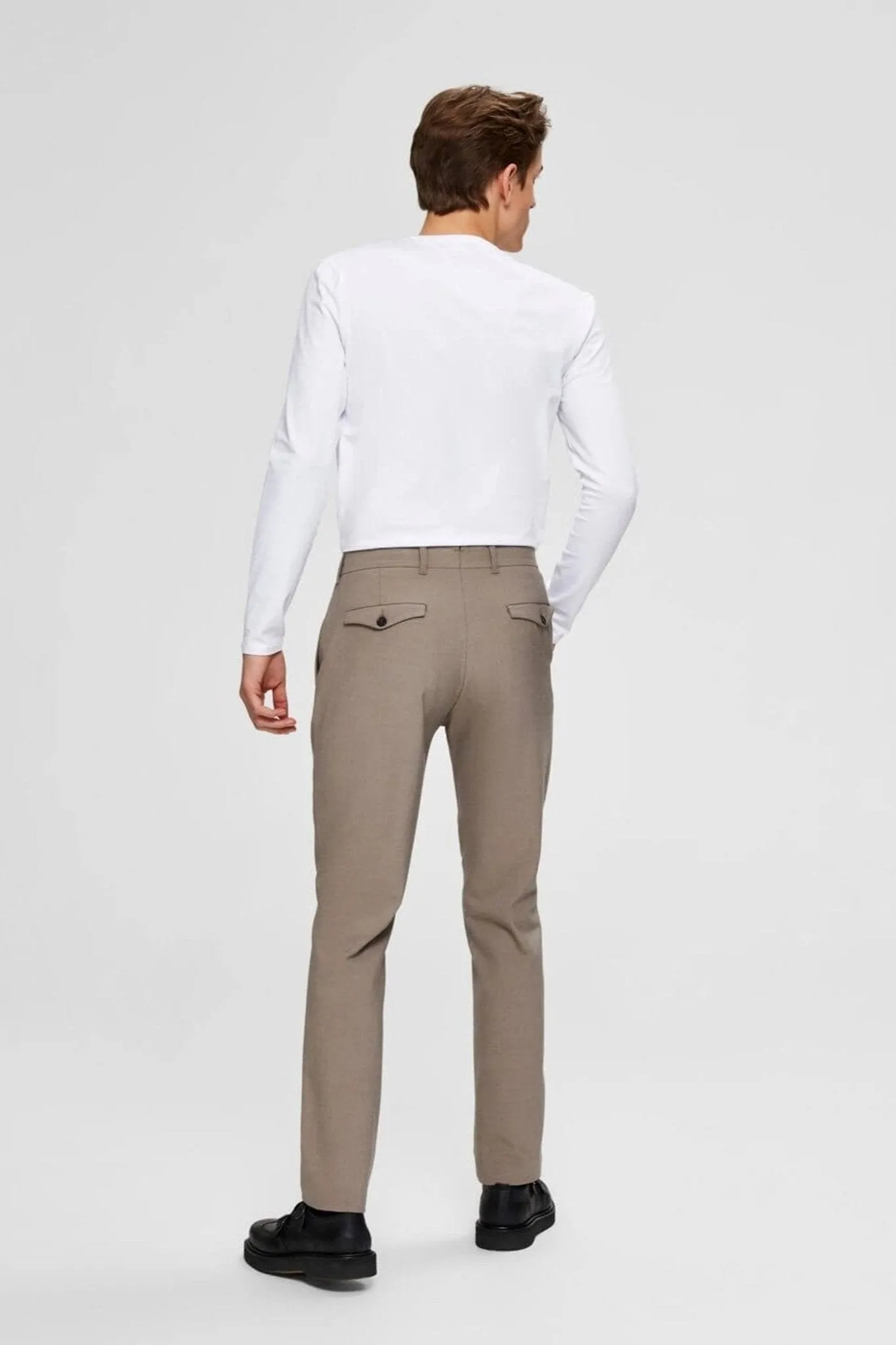 NOOS - SLHSLIM-CARLO FLEX STRUC TROUSERS B NOOS - Beige