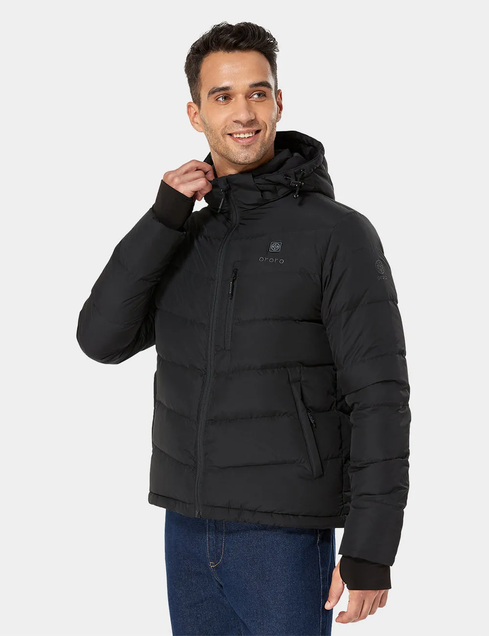 (Open-box) Men's Heated Down Jacket - Black