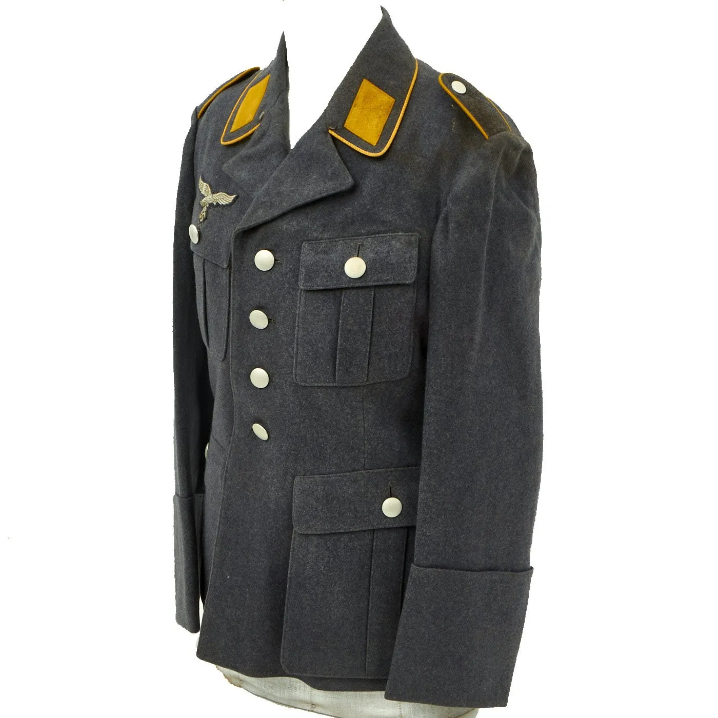 Original German WWII Luftwaffe Enlisted Flight Blouse Fliegerbluse Tunic with Fallschirmjäger Regiment Stamp