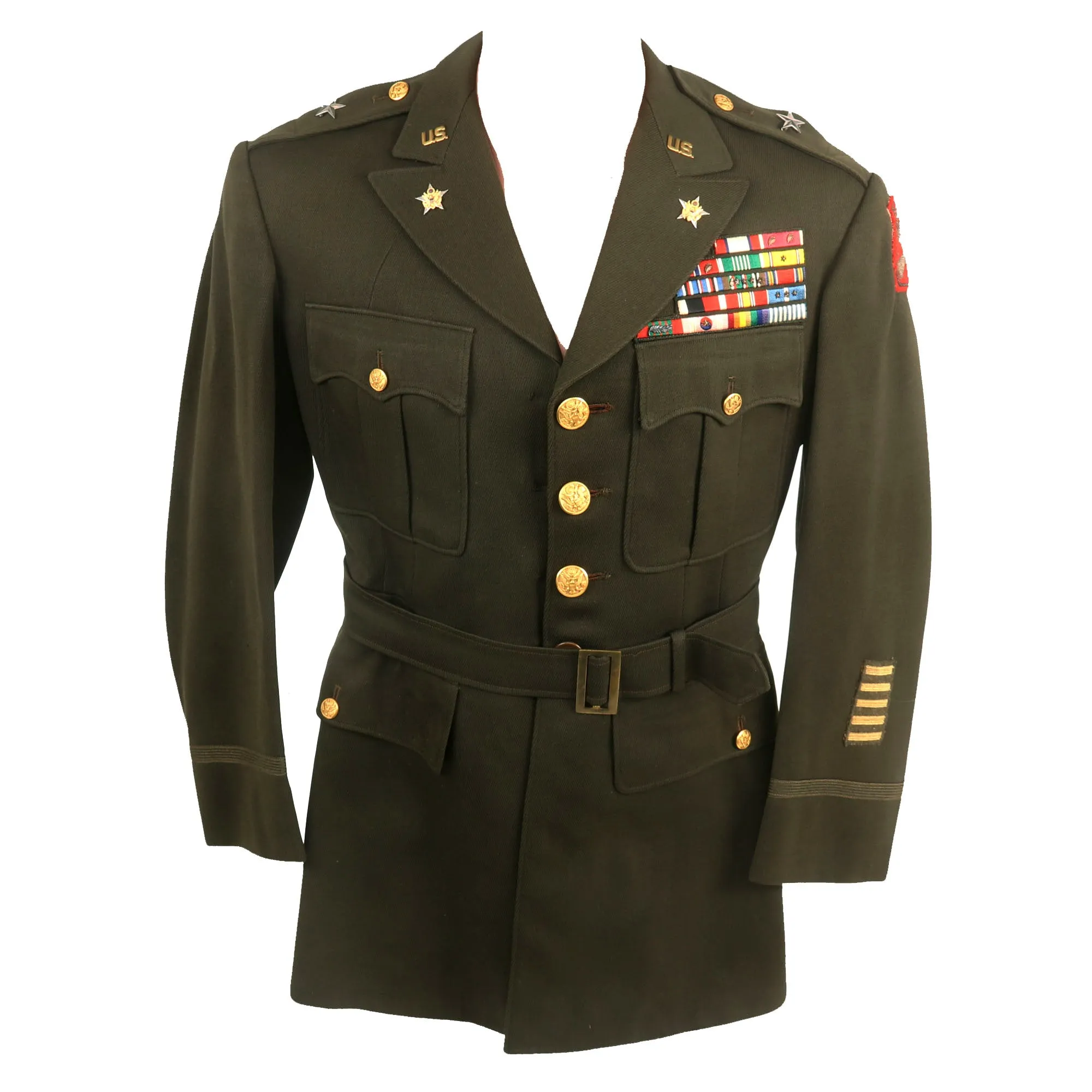 Original U.S. WWII & Korean War Brigadier General George Edward Martin 7th Infantry Division Eighth Army (Korea) Winter Service Class A Uniform Coat