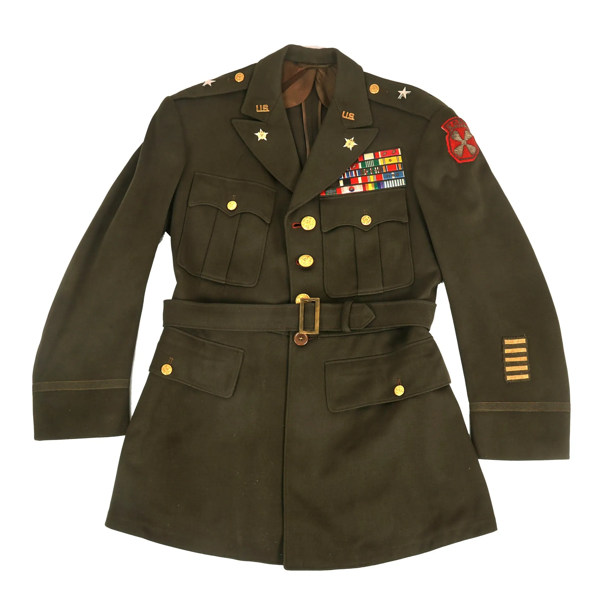 Original U.S. WWII & Korean War Brigadier General George Edward Martin 7th Infantry Division Eighth Army (Korea) Winter Service Class A Uniform Coat