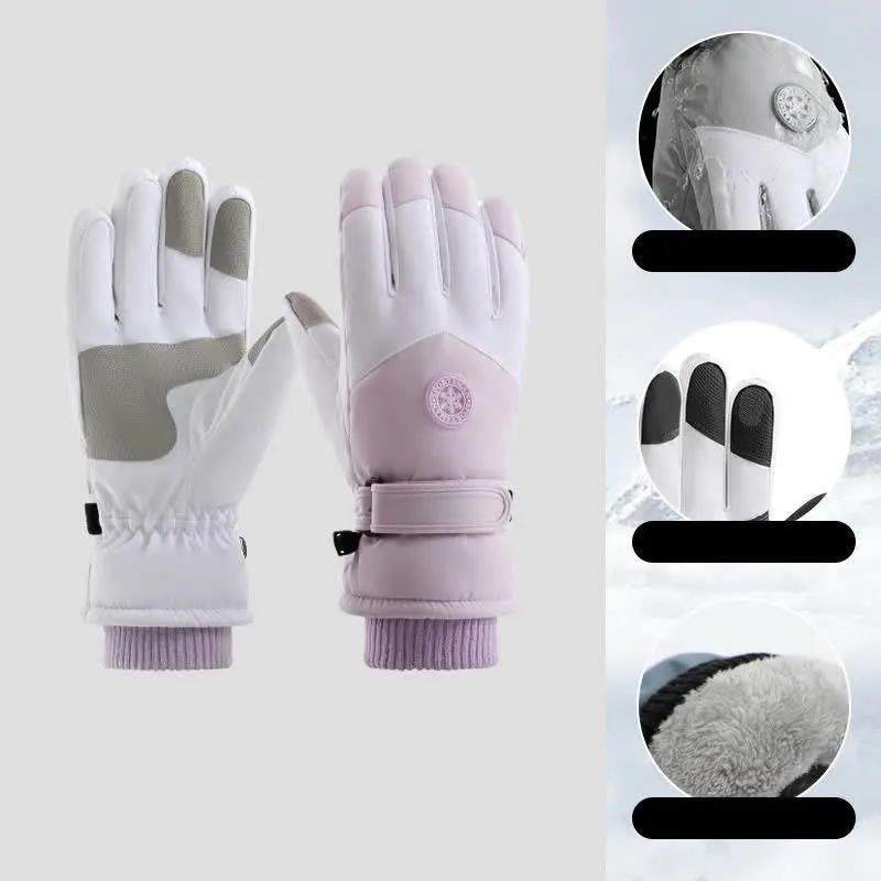 Outdoor Ski Ride Fleece Lined Waterproof Gloves