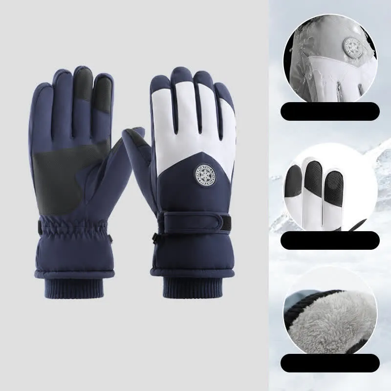 Outdoor Ski Ride Fleece Lined Waterproof Gloves