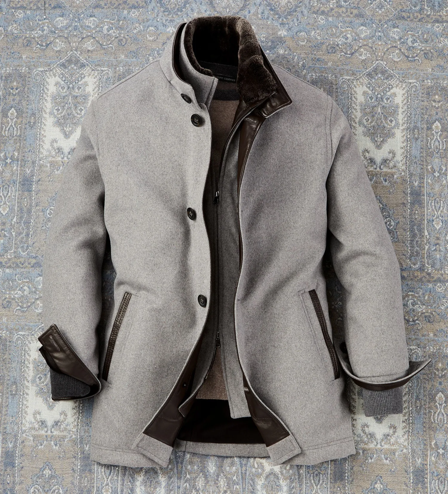 Remy Three-Quarter Length Wool-Cashmere Coat