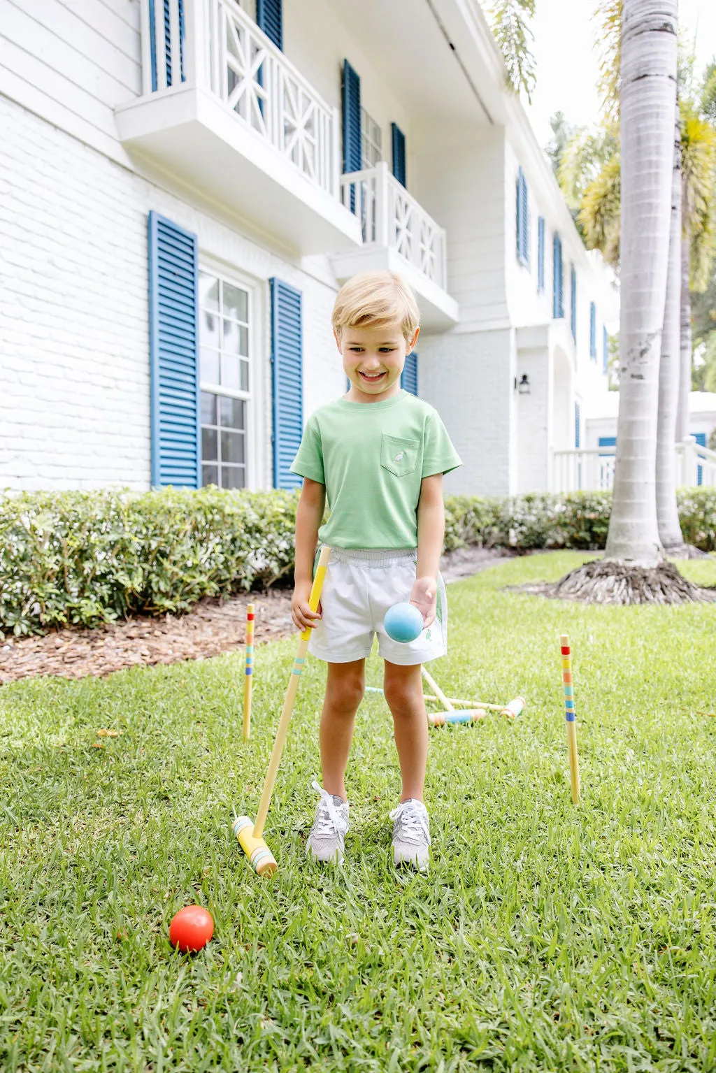 Schroeder Shorts - Worth Avenue White with Grafton Green Stork