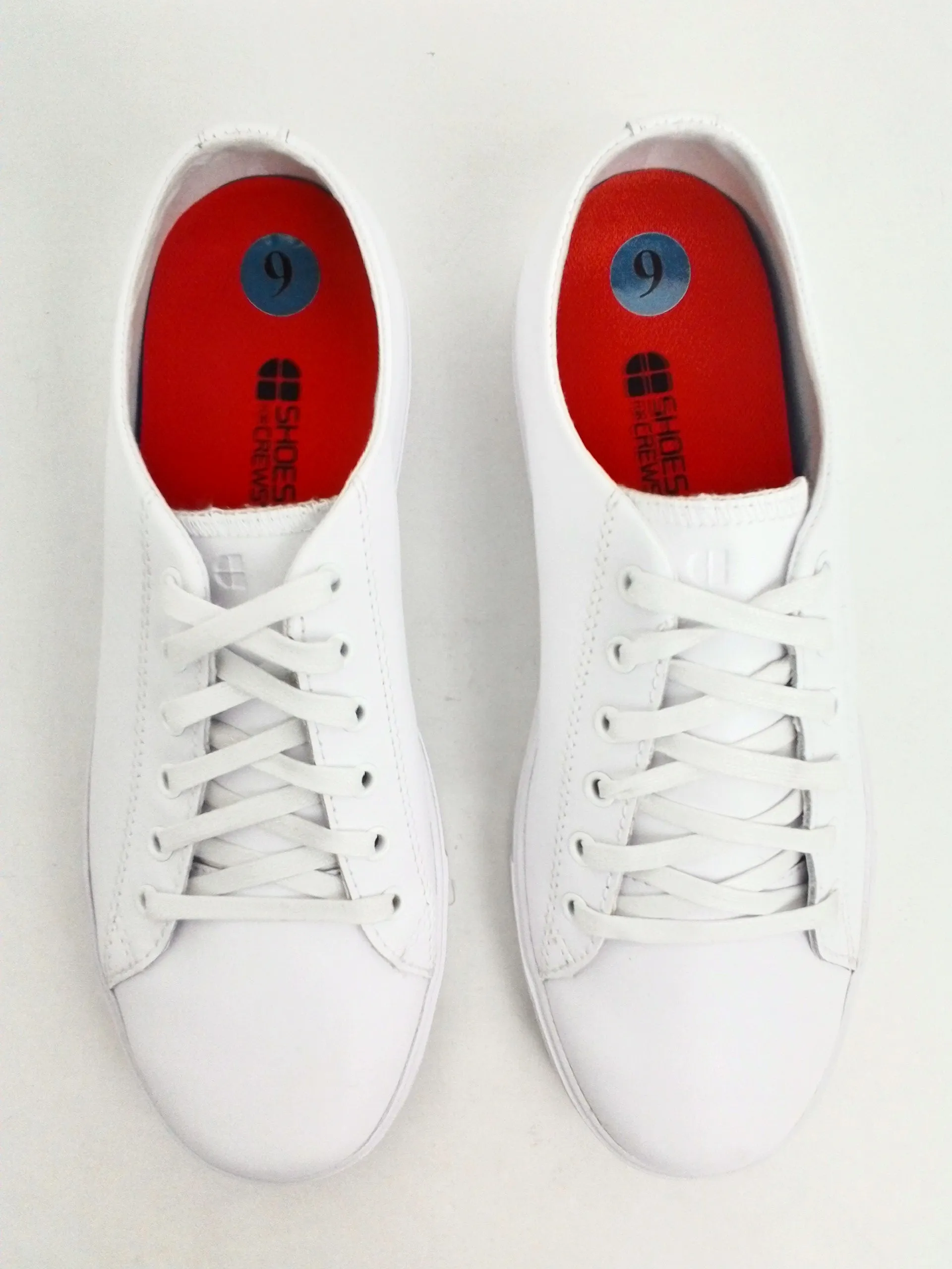 Shoes for Crews Women's White Leather Sneakers Size 9