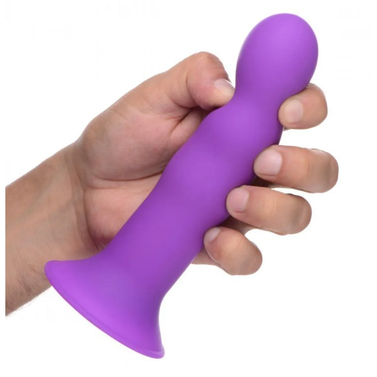 Squeeze-It Squeezable Wavy Dildo Purple 7.2 Inch