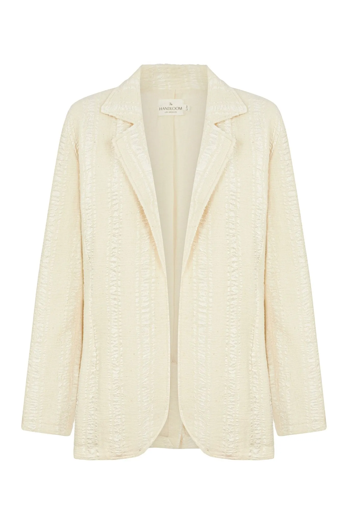 THE HAND LOOM Lush 100% Cotton Womens Blazer - Natural