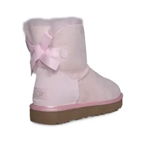 UGG Mini Bailey Bow II Metallic Seashell Pink Boots - Women's