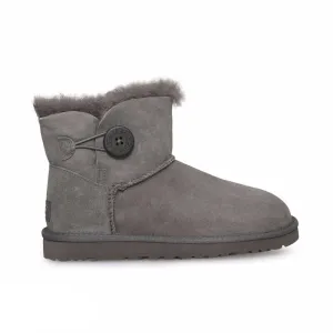 UGG Mini Bailey Button Grey Boots