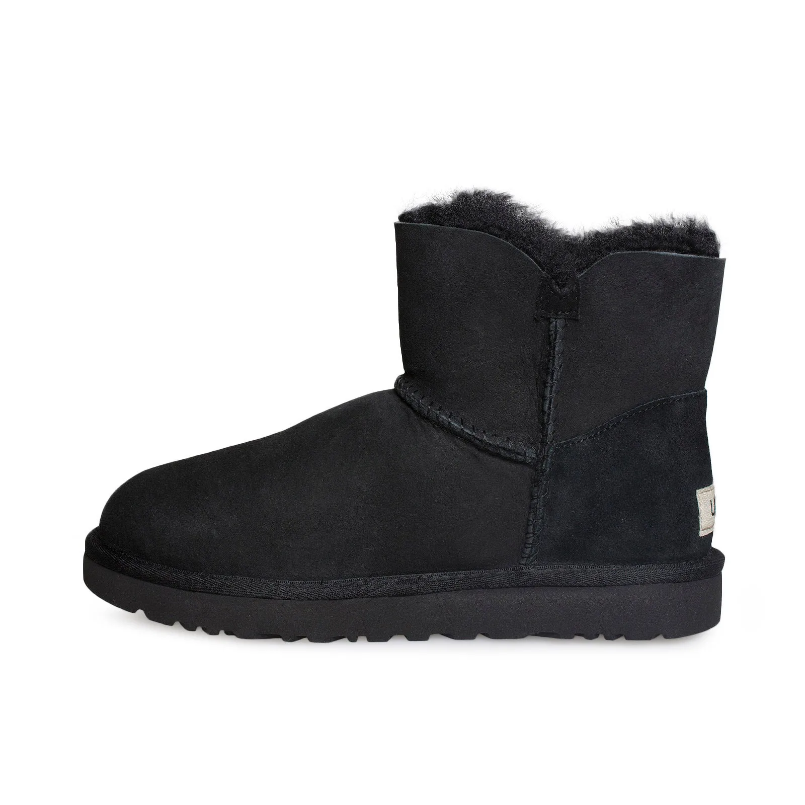 UGG Mini Bailey Button Poppy Black Boots - Women's