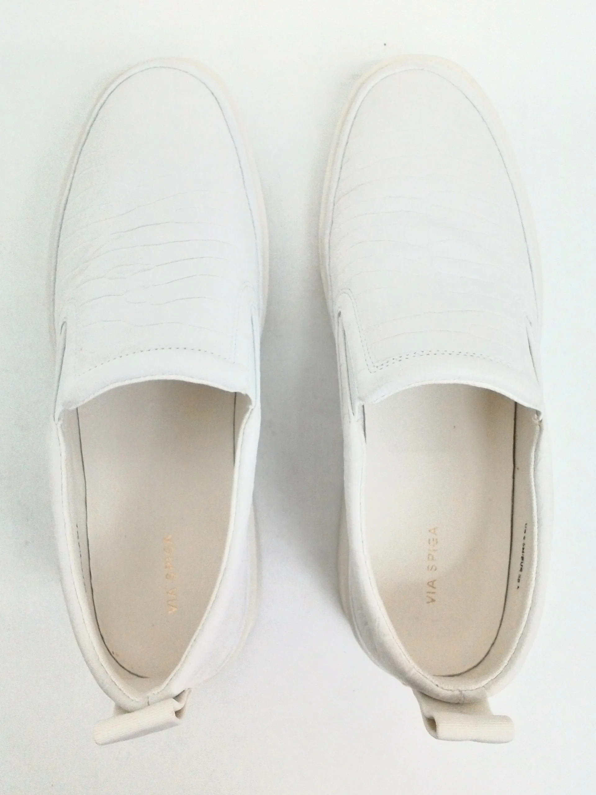 Via Spiga Women's V-Markie, Milk Su White Leather  Sneakers Size 5, 5.5, 7 & 8.5