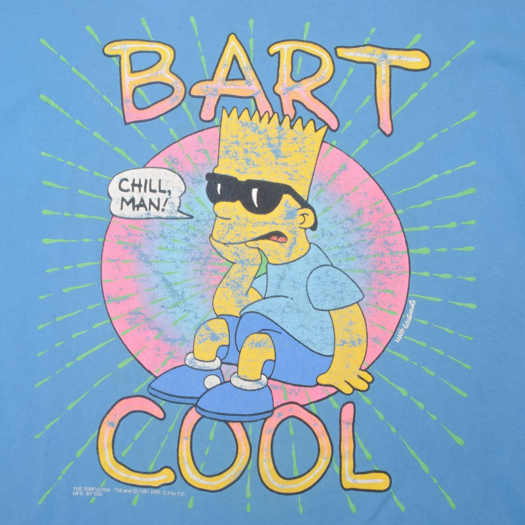 VINTAGE BART SIMPSON COOL TEE SHIRT 1991 SIZE XL MADE IN USA