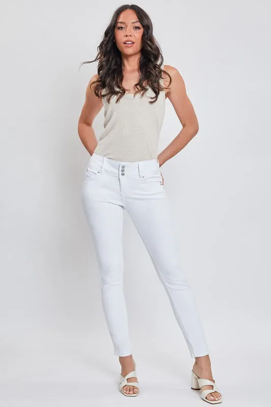 WannaBettaButt Three-Button Skinny Ankle Jean