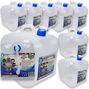 WaterStorageCube - Water Container with Spigot 5.3 Gallon - 8 Pack